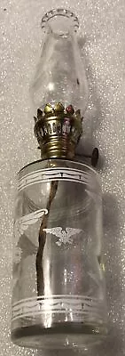 Vintage Old Small American Eagle Glass Kerosene Lantern Lamp Light • $129.99