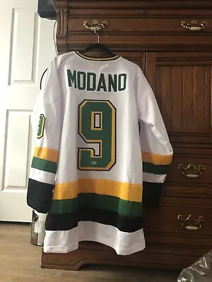 Mike Modano Minnesota North Stars Signed Jersey Becket COA XL Custom • $100