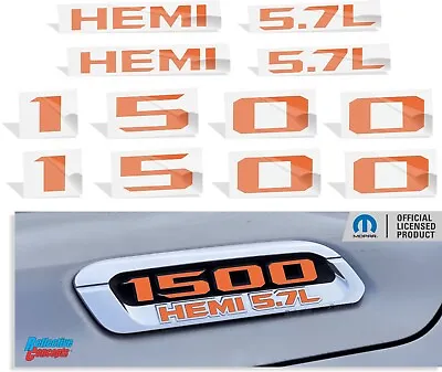 1500 HEMI 5.7L Hood Emblem Overlay Decals For 2019 2020 2021 2022 2023 2024 Ram • $14.99