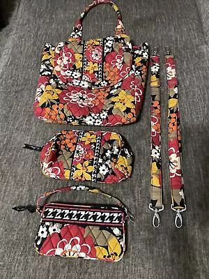 Vera Bradley Backpack Wallet Purse Makeup Bag Lot Bittersweet /Houndstooth • $79.98