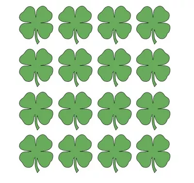 Irish Shamrock Vinyl Decals Phone Helmet Laptop 4 Leaf Clover Stickers Set Of 12 • $5.99