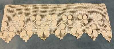 $12.90 • Buy Vintage Handmade Hand Crocheted Norway Norwegian Curtain