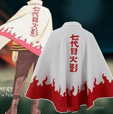 Anime Naruto Cloak Robe Unisex Fourth Hokage Naruto Cosplay Cloak 7th Hokage New • £11.99