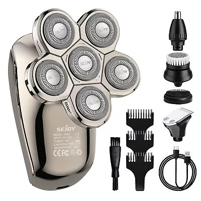 SEJOY Wet & Dry Electric Shaver 5IN1 Bald Head Shaver Beard Trimmer Hair Clipper • $26.90