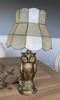 Owl L&l Wmc Loevsky Metal 16” Table Lamp - Works Great  - Comes W/ Lampshade • $149