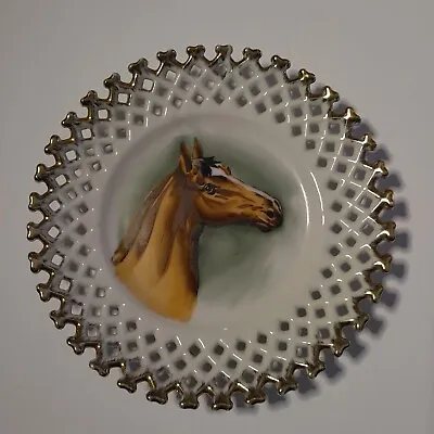 NORCREST Japan Vintage 8  Horse Plate Gold Accent Rim Western • $19.99