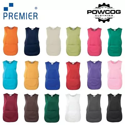 PREMIER Tabard Apron Catering Cleaning Workwear Large Pocket 18 Tabbard Colours • £9.99