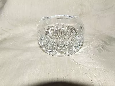 ROSE BOWL Miller ROGASKA Fine Crystal #43 Diamond Cut & Fans Crisscross Signed • $35