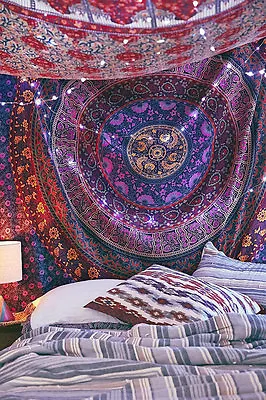 Wall Decor Hippie Tapestries Bohemian Mandala Tapestry Wall Hanging Indian Throw • $25.99