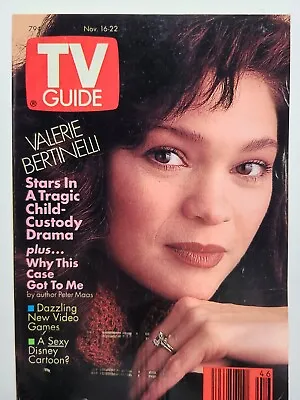 $4.80 • Buy TV Guide Nov 16-22 1991 Valeri Bertinelli  Beauty And The Beast Richard Lewis