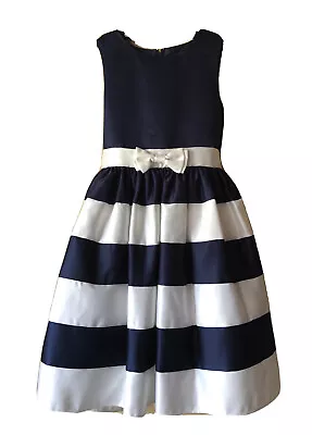 $19.95 • Buy Sugar Plum Girls Sleeveless Navy & Ivory Dress Size 6X Christmas Holiday Party