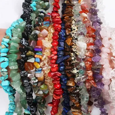 15" 5-8mm Freeform Natural Stone Chips Beads Lot Gemstones Jewelry Making • $3.12