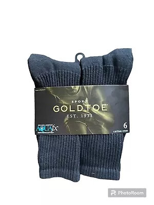 NWT GOLDTOE Sport Men's Athletic Crew Socks Black Size Large (6-12.5) • $10