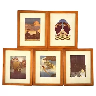 Five Art Deco Maxfield Parrish Bookplates Framed C1920 • $240