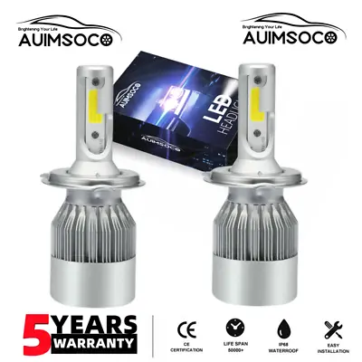 2x H4 9003 LED Headlight Bulb Super White 6000K 40000LM High Low Beam Kit CANBUS • $25.99