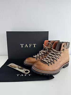 Brand New Taft Men's Viking Boot Brown Floral Handmade Leather Shoes US Size 10 • $175