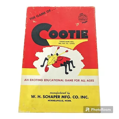 The Game Of Cootie Vintage 1940s Board Game Schaper Mfg Co COMPLETE Great Condit • $25