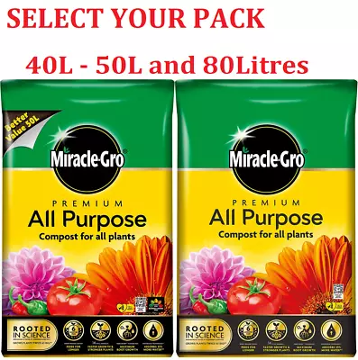 Miracle-Gro All Purpose Enriched Compost Soil Potted Garden Flower Plant 40L50L • £13.47