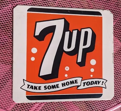 Vintage 7up Metal  Sign Soda Advertising Take Some Home Today! LOOK!! • $150