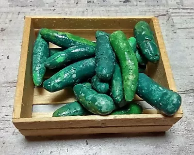 Vintage Miniature Wood Crate Of Cucumbers Vegetables For Dollhouse Diorama 1.5  • $8.74