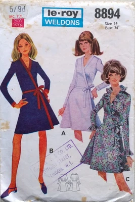 £4.99 • Buy Original Vintage 1960s Summer Wrap Dress Sewing Pattern
