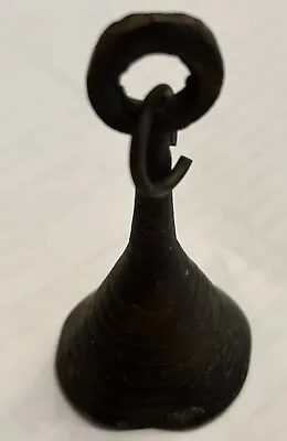 Vintage Rare  Engraved Miniature Brass Hand Bell 2 1/2” Tall Mini Good Chime • $4.87