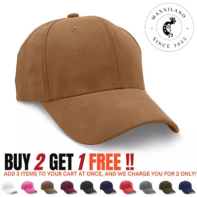 Premium Suede Baseball Cap Mens Hat Adjustable Size Caps Polo Style Classic Hats • $10.99