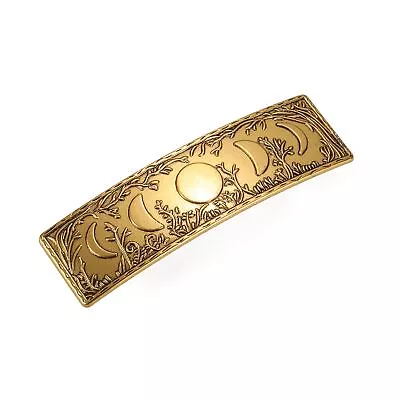 Hair Clip Vintage Retro Forest Moon Phase Large Hand Crafted Metal Barrette F... • $18.16