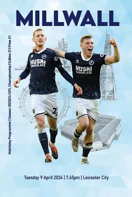 Millwall V Leicester City 2023/24 Mint Condition • £4