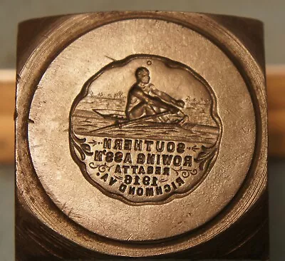 1916 Richmond VA SOUTHERN ROWING ASSOCIATION MEDAL 4 Lb STEEL STAMPING DIE JN305 • $225