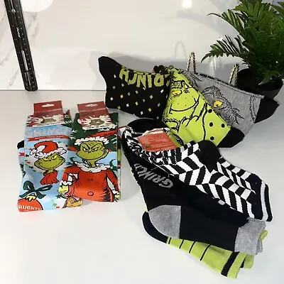 Dr Seuss The Grinch Christmas Socks Lot Of 8 Pairs • $4.80