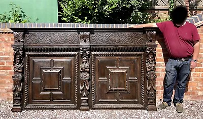 £4995 • Buy LARGE Antique Carved Oak Panelling Panel : Over 8ft Long