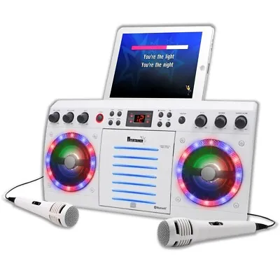 Beatbox Bluetooth Karaoke Machine PARTY LIGHTS 240 CDG HITS SONGS 2 MICS • £99.99