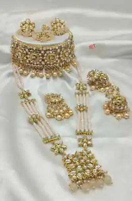 $35.53 • Buy Indian Bollywood Bridal Fashion Wedding Gold Finish Pearl Jewelry Necklace Set