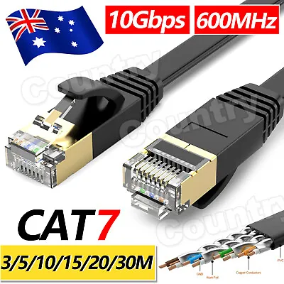 $6.85 • Buy LAN Ethernet Network Cable CAT 7 10Gbps RJ45 3m 5m 10m 15m 20m 30m