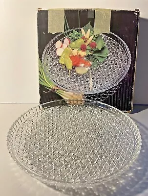 MIKASA Vintage  Galaxy  Lead Crystal 12  Round Hostess Serving Platter RC142/001 • $4.99