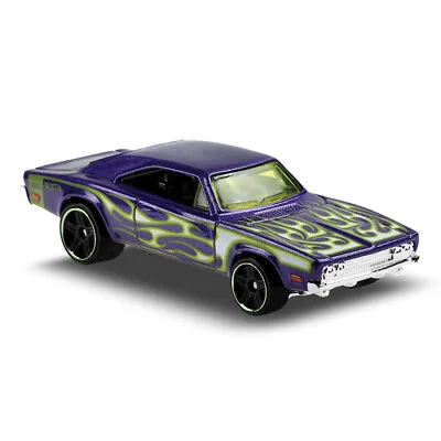 1:64 Hot Wheels Purple 1969 Dodge Charger 500 Kids Diecast Toy Cars HW Flames • $20.99