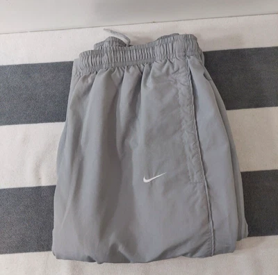 $32 • Buy Vintage Nike Track Pants Gray Nylon 90s Ankle Zip NME 920220 KL4 Medium