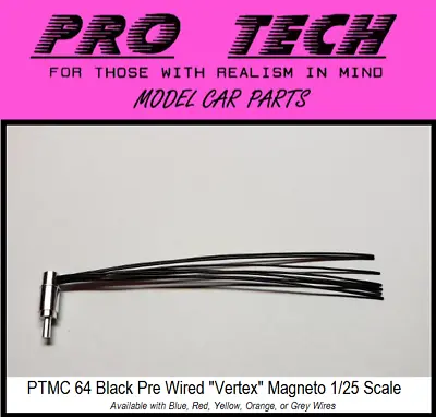 PTMC 64 BLK Wired Vertex Magneto Machined Aluminum 1:25 LBR Model Parts PRO TECH • $9.99