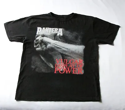 Mens Pantera Retro Vulgar Display Of Power Black Graphic Print T Shirt Soul Rock • $65.84