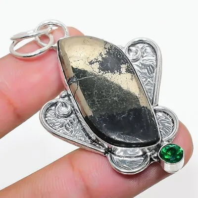 $4.99 • Buy Pyrite Agate, Diopside Ethnic 925 Sterling Silver Jewelry Pendant 2.40  V955