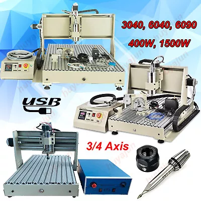 4-axis Cnc 6040/6090 Router Engraver Desktop 3d Milling Drilling Cutting Machine • $1710