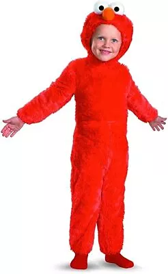 Elmo Sesame Street Jumpsuit Red Toddler Deluxe Child Costume Small 4-6 • $24.99