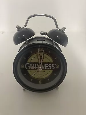 Guinness Alarm Clock Black Double Bell With Light Battery 8cm Diameter Working • £11.99