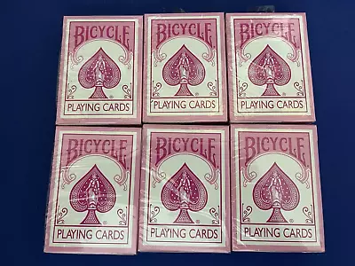 6 Decks Vintage Bicycle PINK Playing Cards Sealed New Old Stock Poker Size US • $29.99