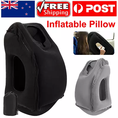 $16 • Buy Inflatable Air Cushion Travel Pillow For Airplane Office Nap Rest Neck Head Chin