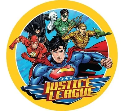 Justice League Edible Birthday Cake Icing Sheet Topper Decoration Round Image • $9.99