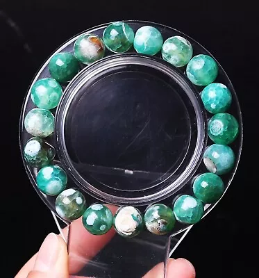 10mm Natural Green Gobi Agate Eyes Agate/stone Madagascar Beads Bracelet • $5