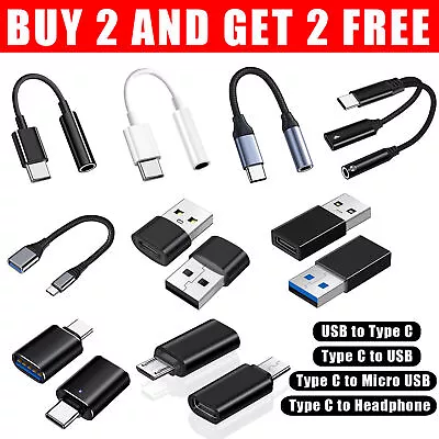 USB-C Male To USB Female OTG Converter Adapter 3.5mm Aux Audio For Samsung LG • $9.99