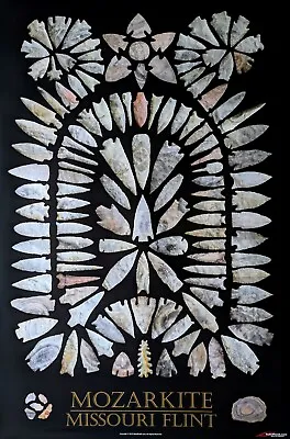 Arrowhead Poster -  Mozarkite Missouri Flint  - Indian Artifacts Display • $16.99